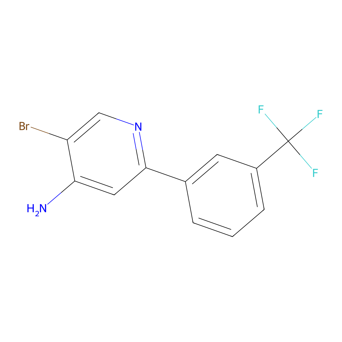 4-Amino-3-bromo-6-(3-trifluoromethylphenyl)pyridine molecular structure, CAS 1381935-39-2