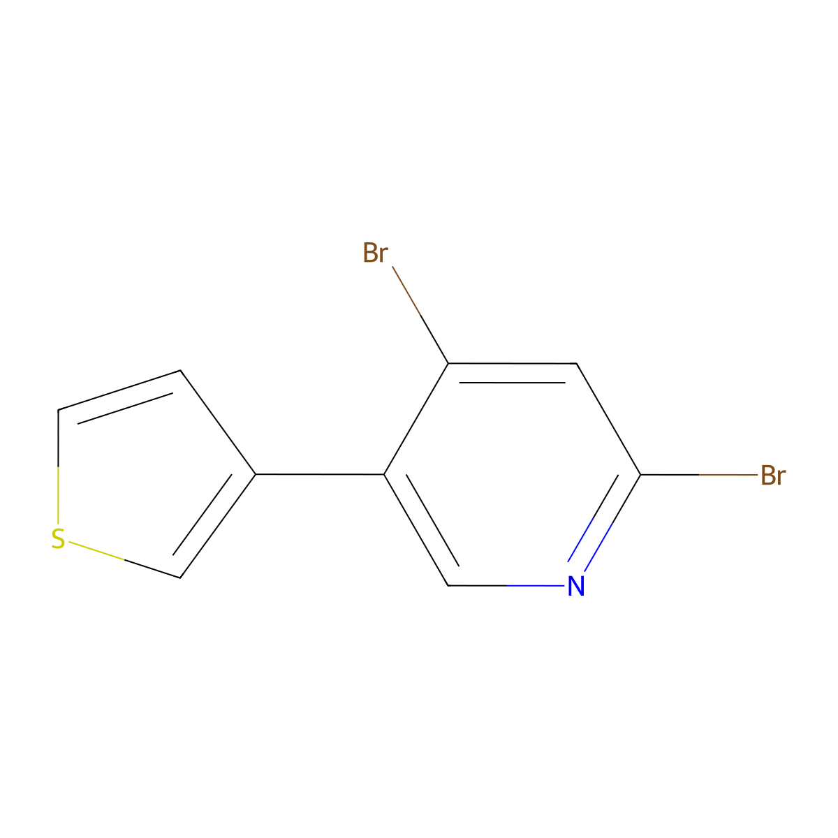 2,4-Dibromo-5-(3-thienyl)pyridine molecular structure, CAS 1381935-43-8