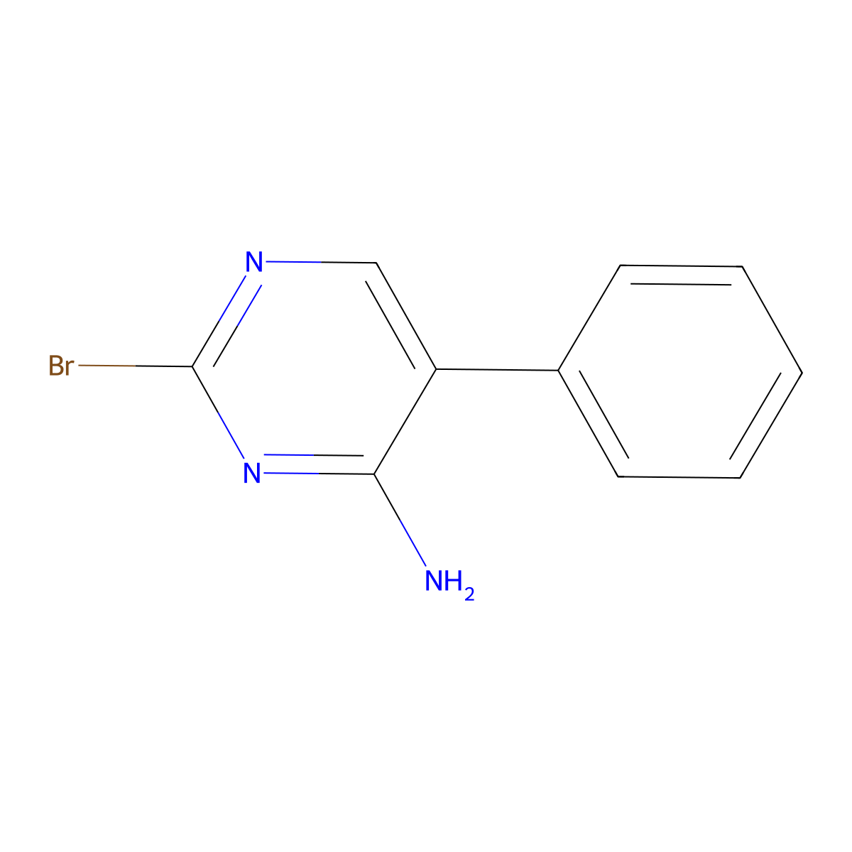 2-Bromo-4-amino-5-phenylpyrimidine molecular structure, CAS 1381935-45-0
