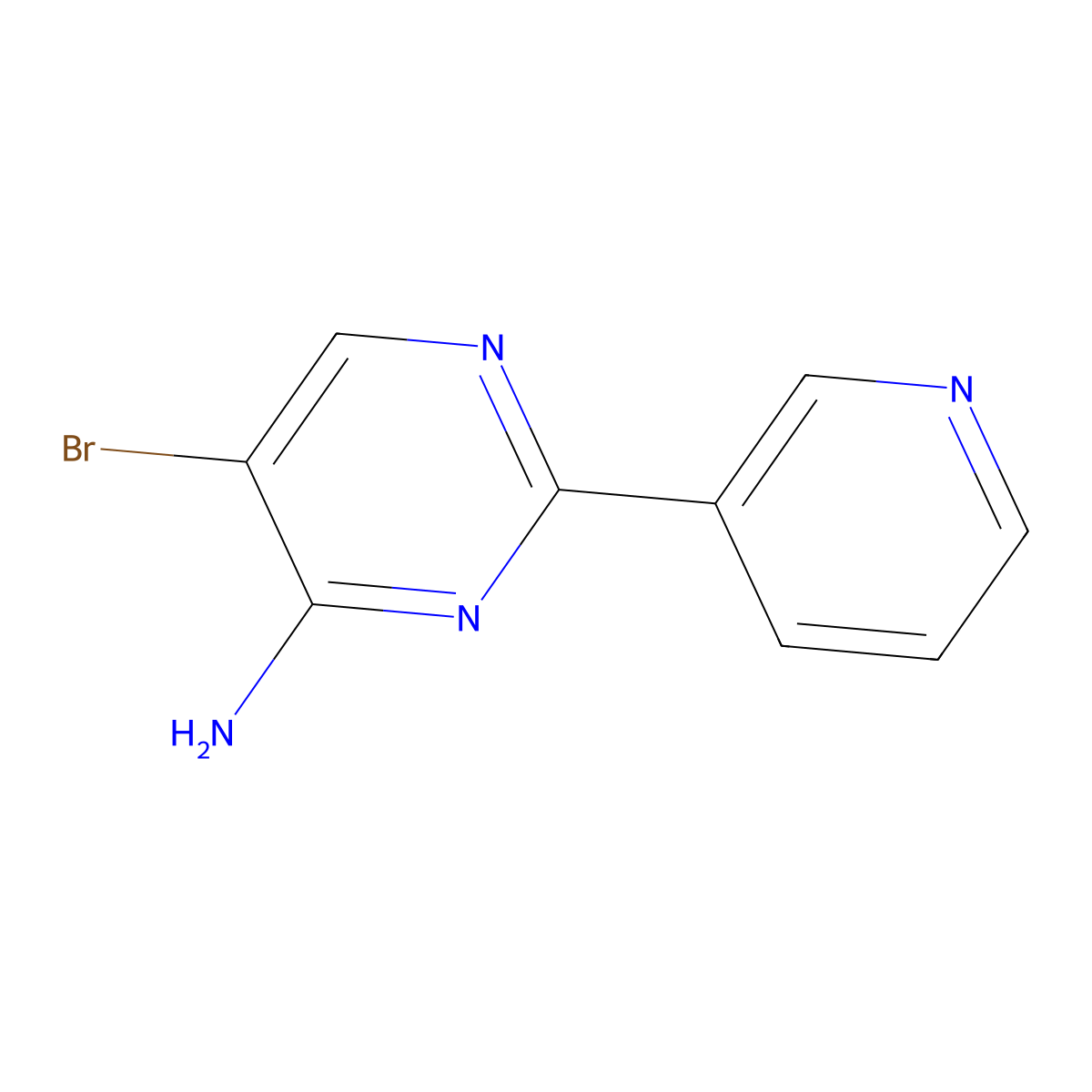 5-Bromo-4-amino-2-(3-pyridyl)pyrimidine molecular structure, CAS 1381935-47-2