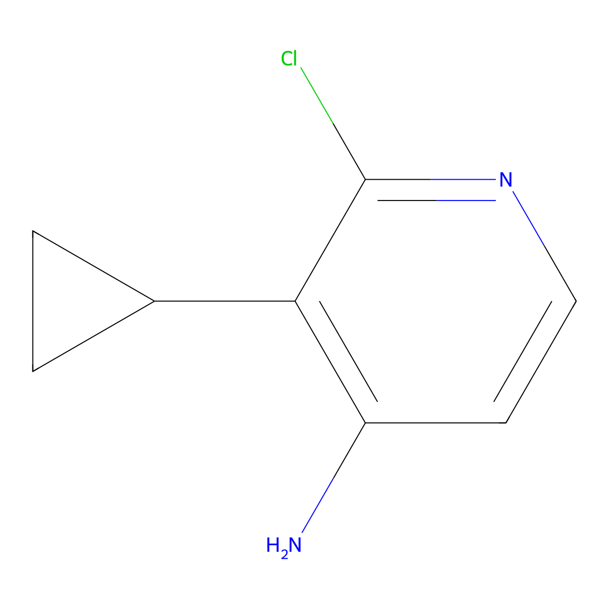 2-Chloro-3-cyclopropylpyridin-4-amine molecular structure, CAS 1381935-49-4