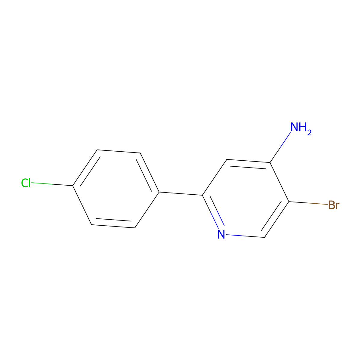 5-Bromo-2-(4-chlorophenyl)pyridin-4-amine molecular structure, CAS 1381935-61-0