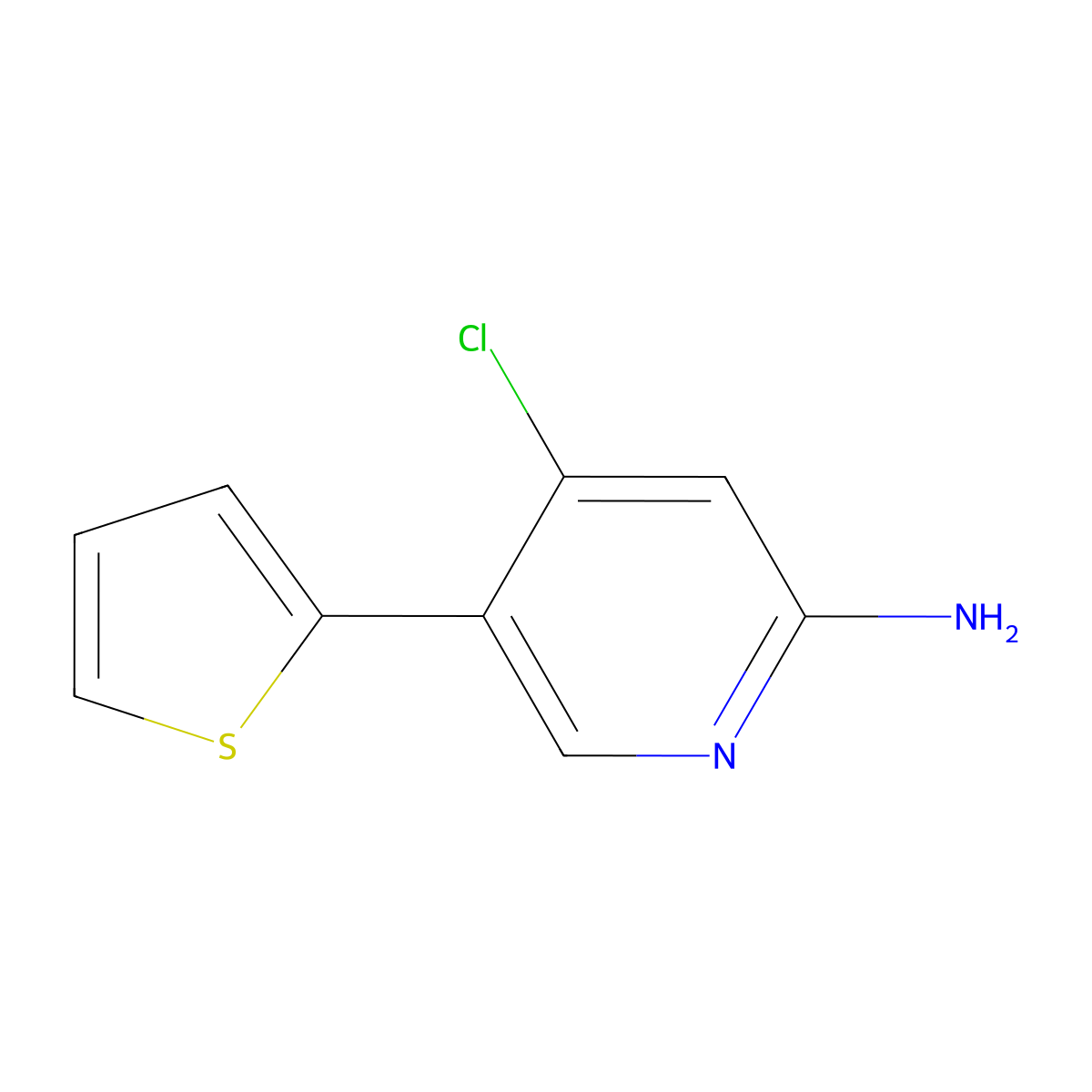 2-Amino-4-chloro-5-(2-thienyl)pyridine molecular structure, CAS 1381935-64-3