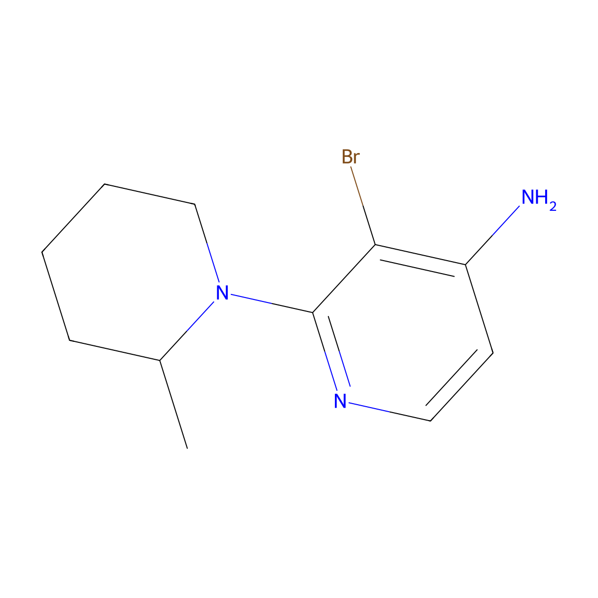 3-Bromo-2-(2-methylpiperidin-1-YL)pyridin-4-amine molecular structure, CAS 1381935-65-4