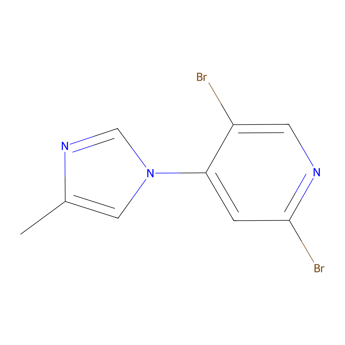 2,5-Dibromo-4-(4-methylimidazol-1-yl)pyridine molecular structure, CAS 1381935-68-7