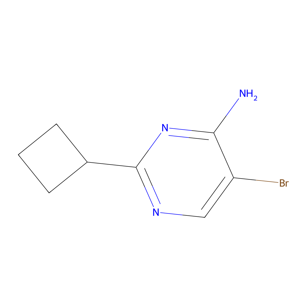 5-Bromo-4-amino-2-(cyclobutyl)pyrimidine molecular structure, CAS 1381935-71-2
