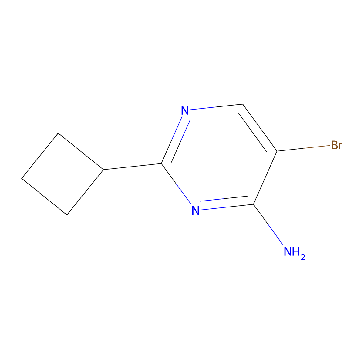 5-Bromo-4-amino-2-(cyclobutyl)pyrimidine molecular structure, CAS 1381935-71-2
