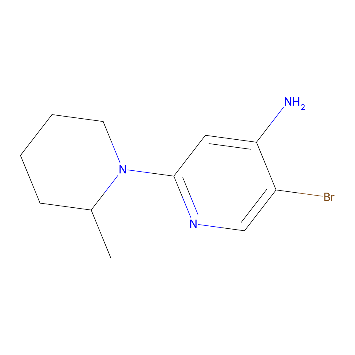 5-Bromo-2-(2-methylpiperidin-1-YL)pyridin-4-amine molecular structure, CAS 1381935-74-5