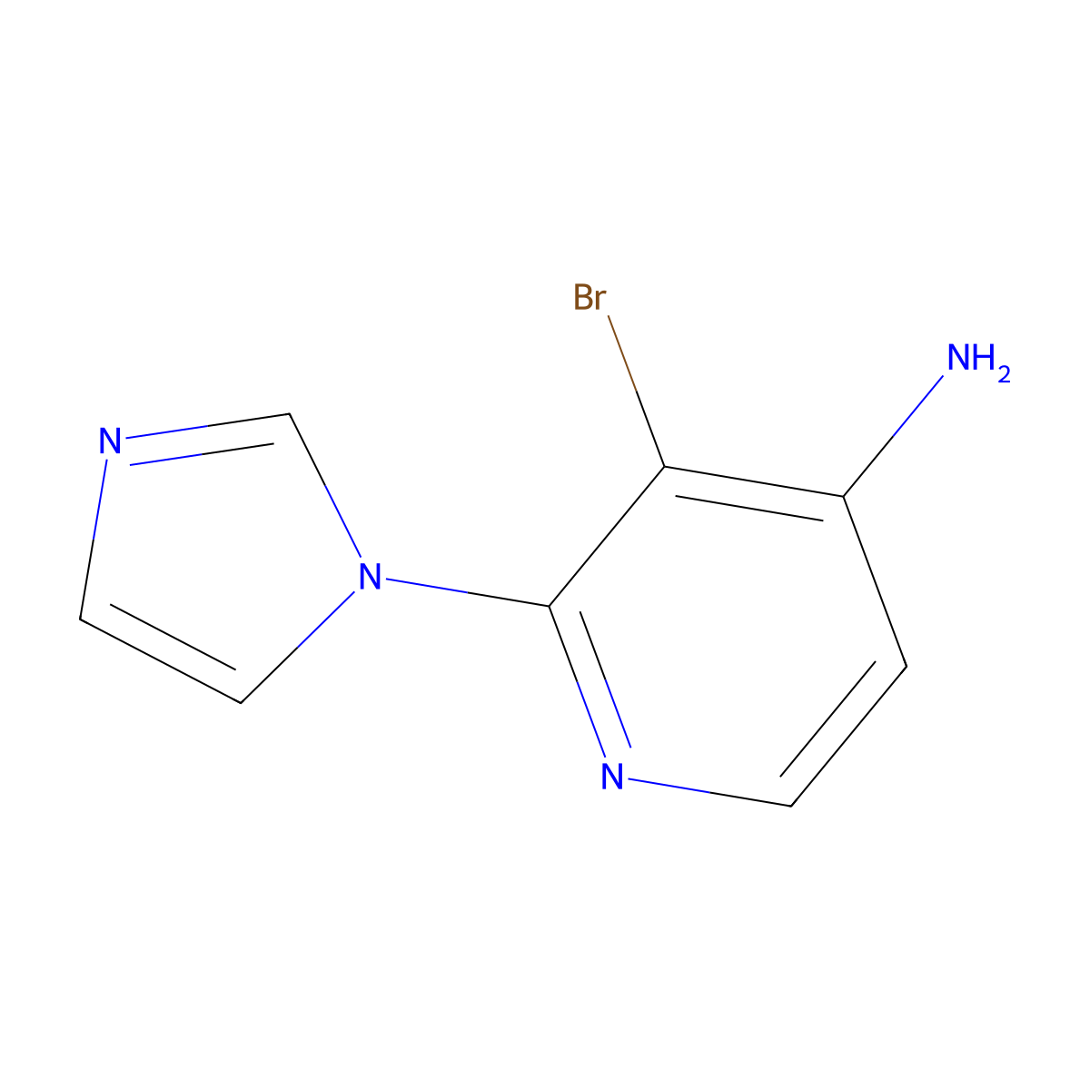 3-Bromo-2-(1H-imidazol-1-YL)pyridin-4-amine molecular structure, CAS 1381935-78-9