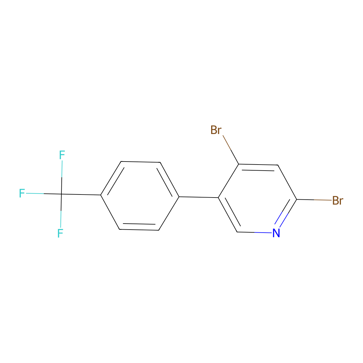 2,4-Dibromo-5-(4-trifluoromethylphenyl)pyridine molecular structure, CAS 1381935-79-0