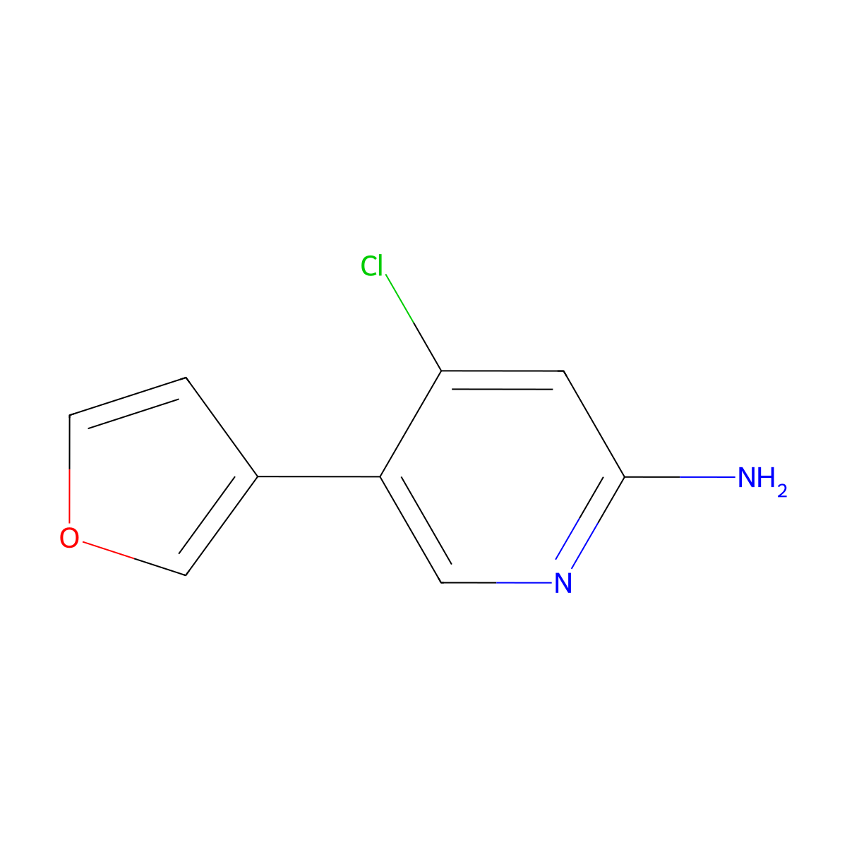 2-Amino-4-chloro-5-(3-furyl)pyridine molecular structure, CAS 1381935-81-4