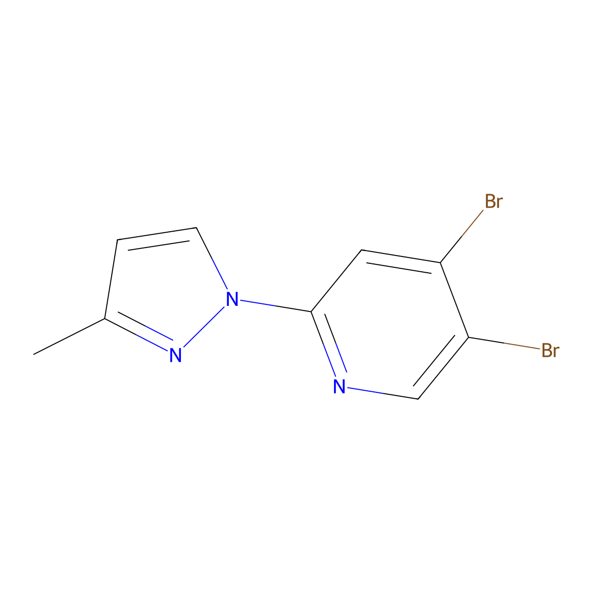 3,4-Dibromo-6-(3-methyl-1H-pyrazol-1-yl)pyridine molecular structure, CAS 1381935-82-5