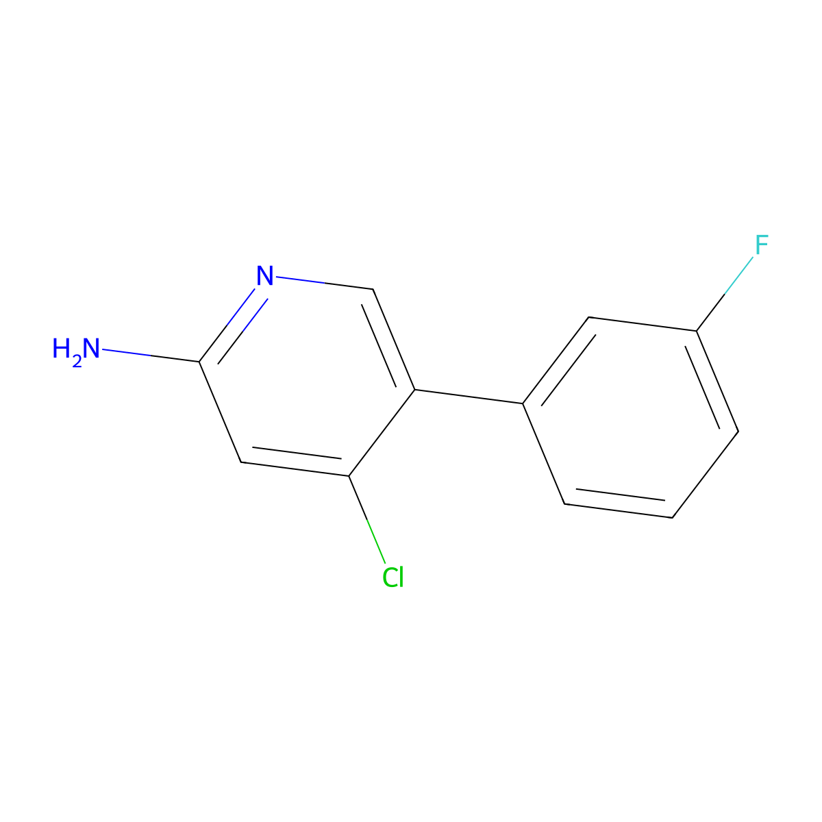 2-Amino-4-chloro-5-(3-fluorophenyl)pyridine molecular structure, CAS 1381935-84-7