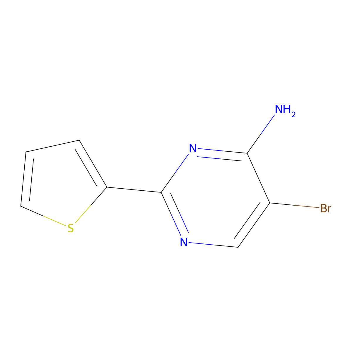5-Bromo-4-amino-2-(2-thienyl)pyrimidine molecular structure, CAS 1381935-85-8
