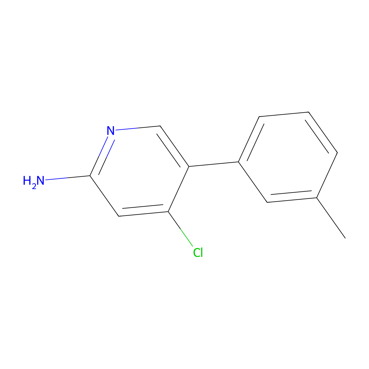 2-Amino-4-chloro-5-(3-tolyl)pyridine molecular structure, CAS 1381935-86-9