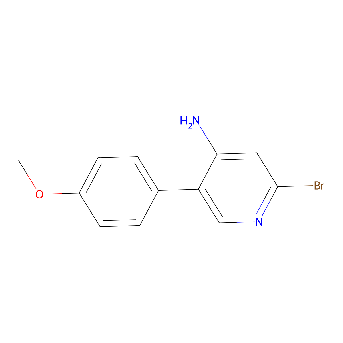 2-Bromo-4-amino-5-(4-methoxyphenyl)pyridine molecular structure, CAS 1381935-87-0