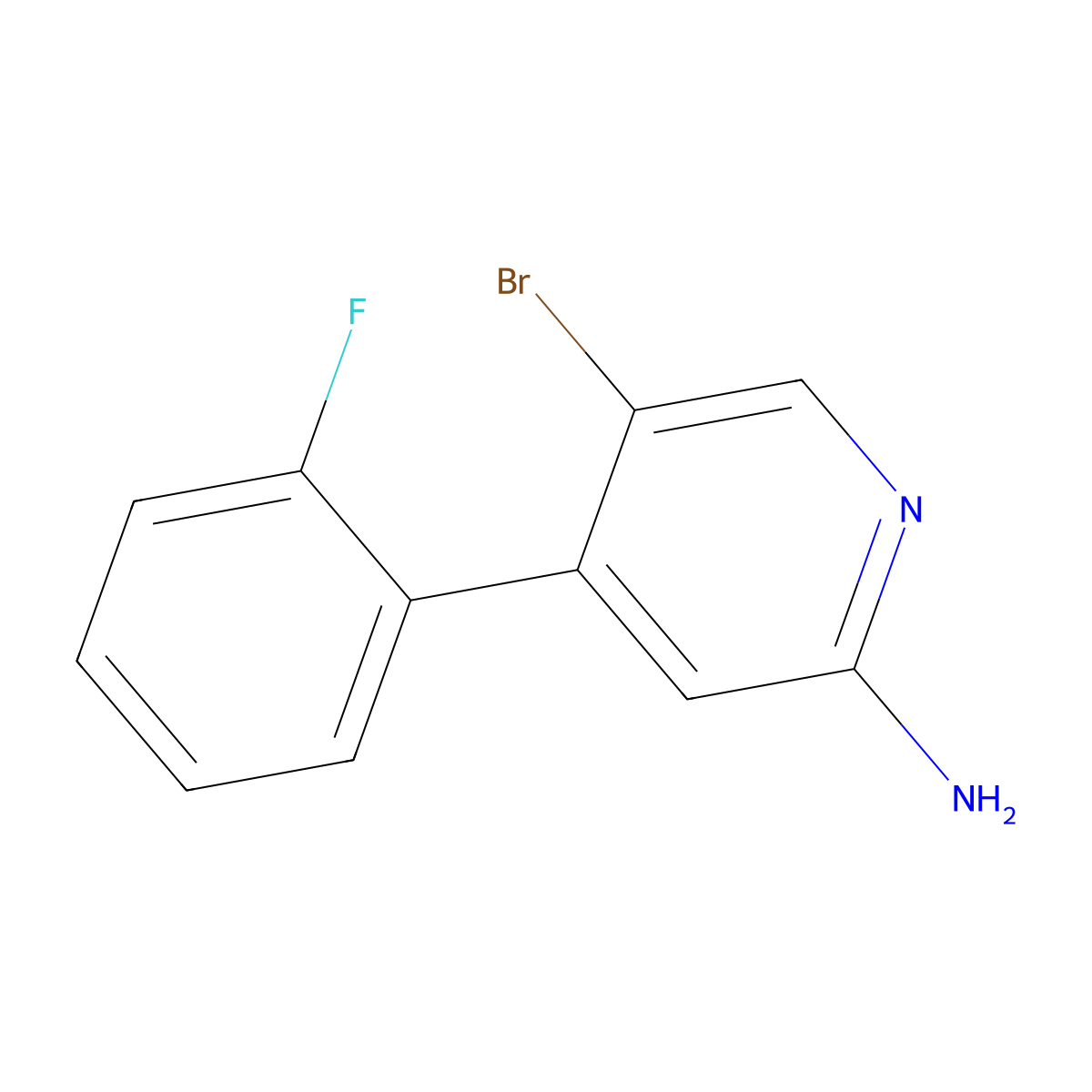 2-Amino-5-bromo-4-(2-fluorophenyl)pyridine molecular structure, CAS 1381935-88-1