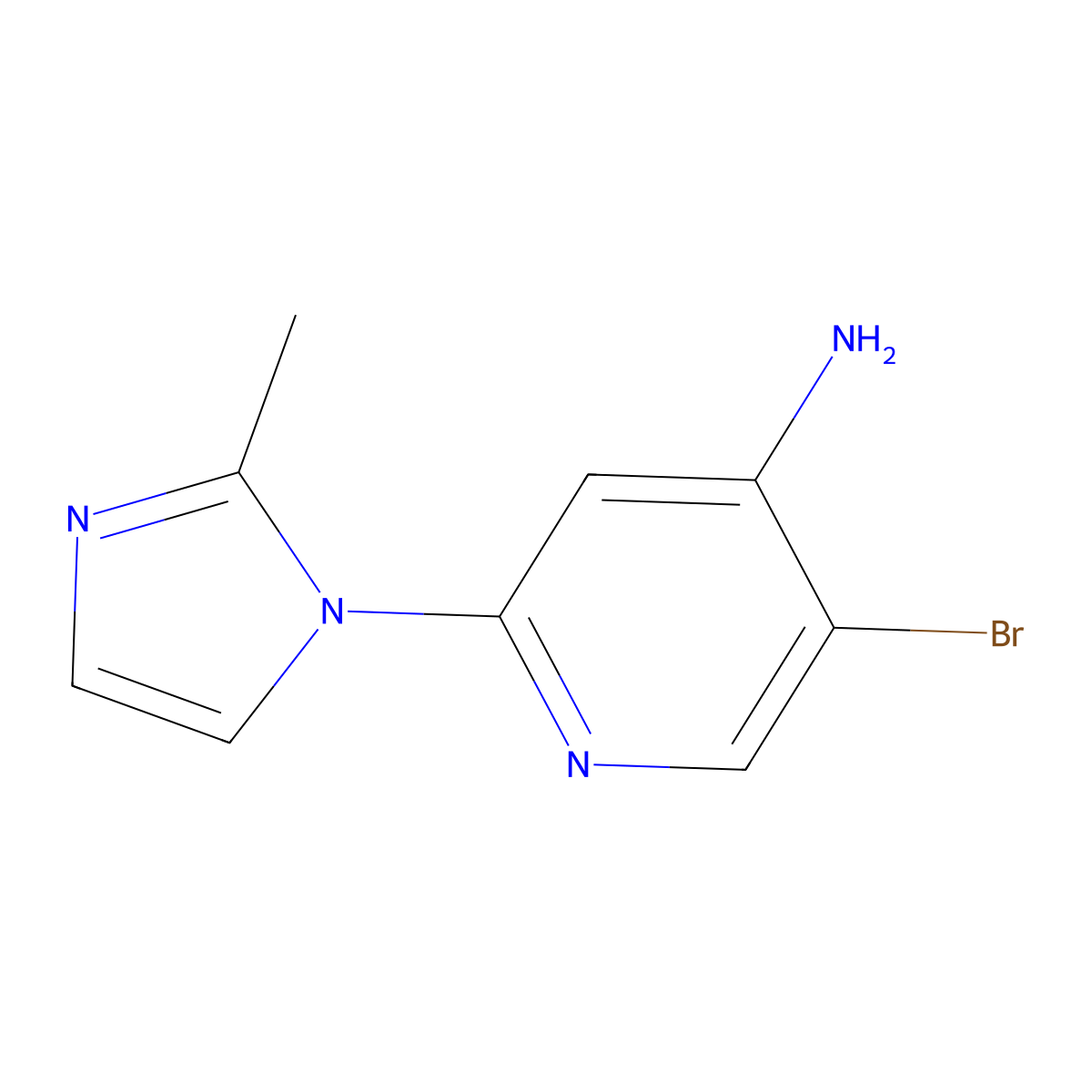 5-Bromo-2-(2-methyl-1H-imidazol-1-YL)pyridin-4-amine molecular structure, CAS 1381935-90-5