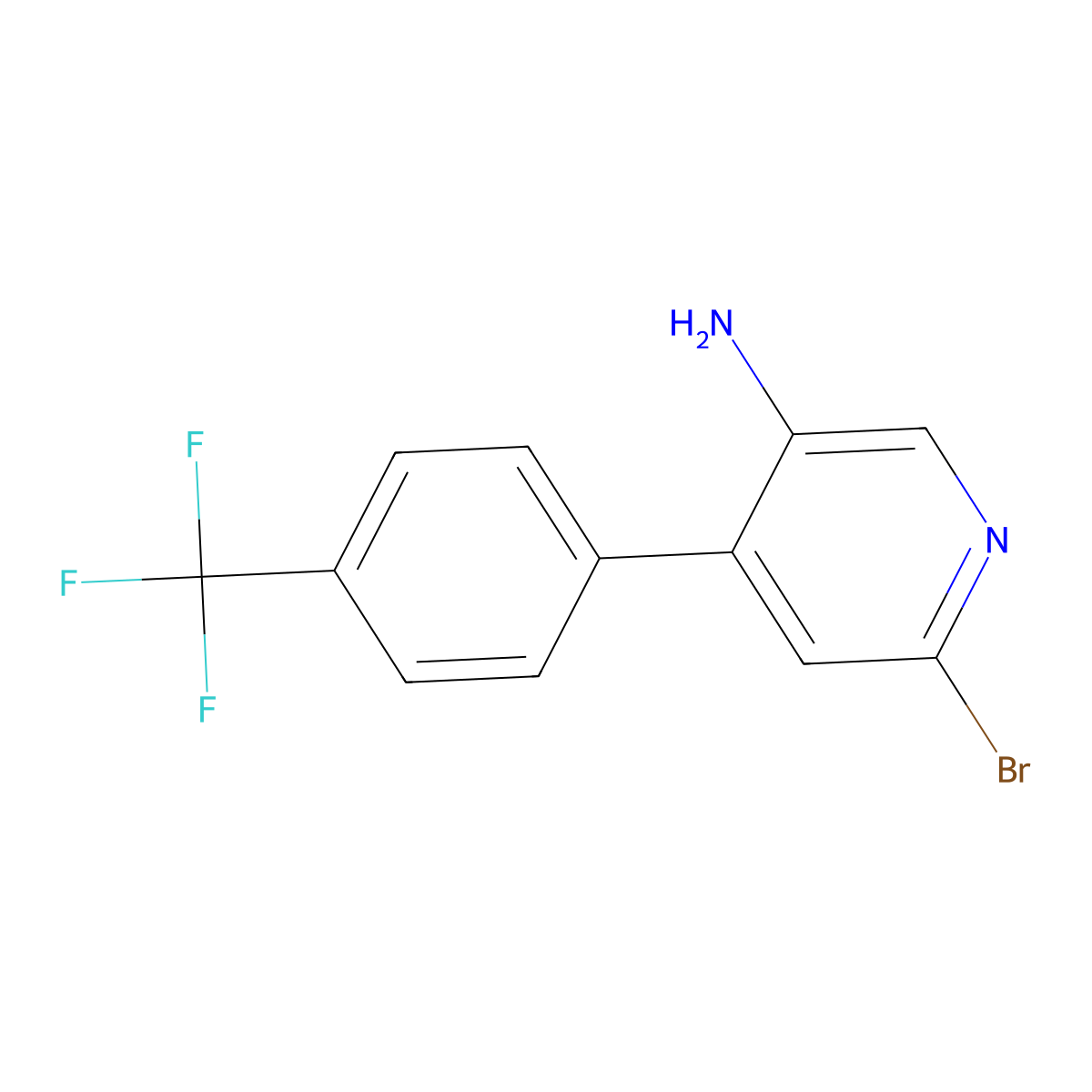 2-Bromo-5-amino-4-(4-trifluoromethylphenyl)pyridine molecular structure, CAS 1381935-91-6