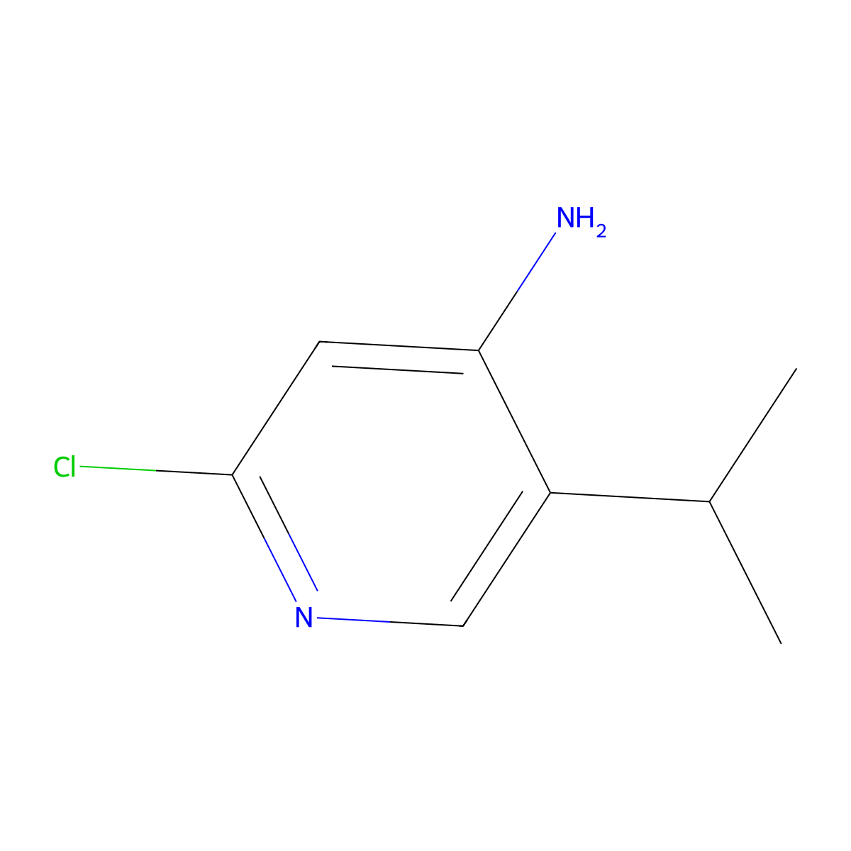 2-Chloro-5-isopropylpyridin-4-amine molecular structure, CAS 1381935-97-2