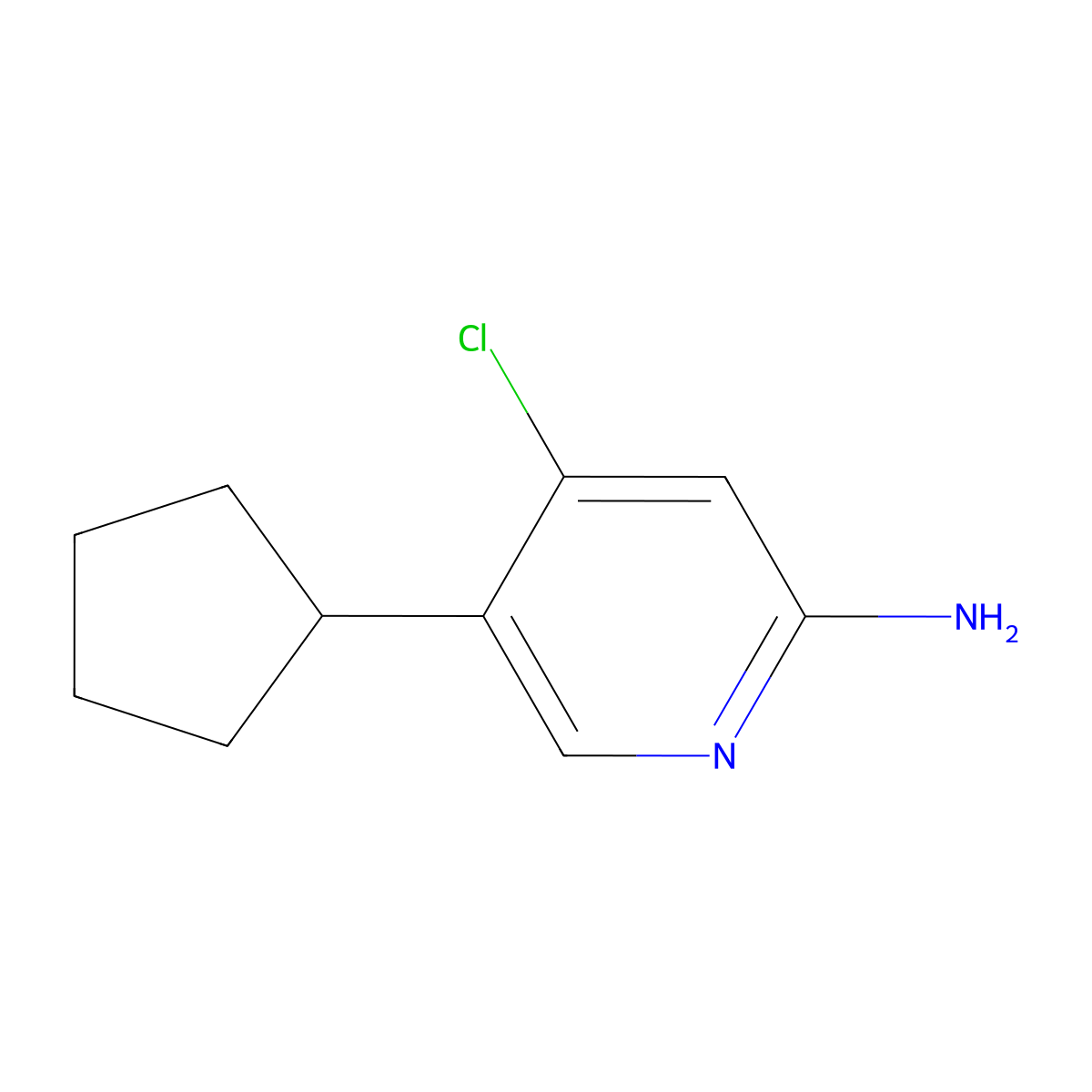2-Amino-4-chloro-5-(cyclopentyl)pyridine molecular structure, CAS 1381935-98-3