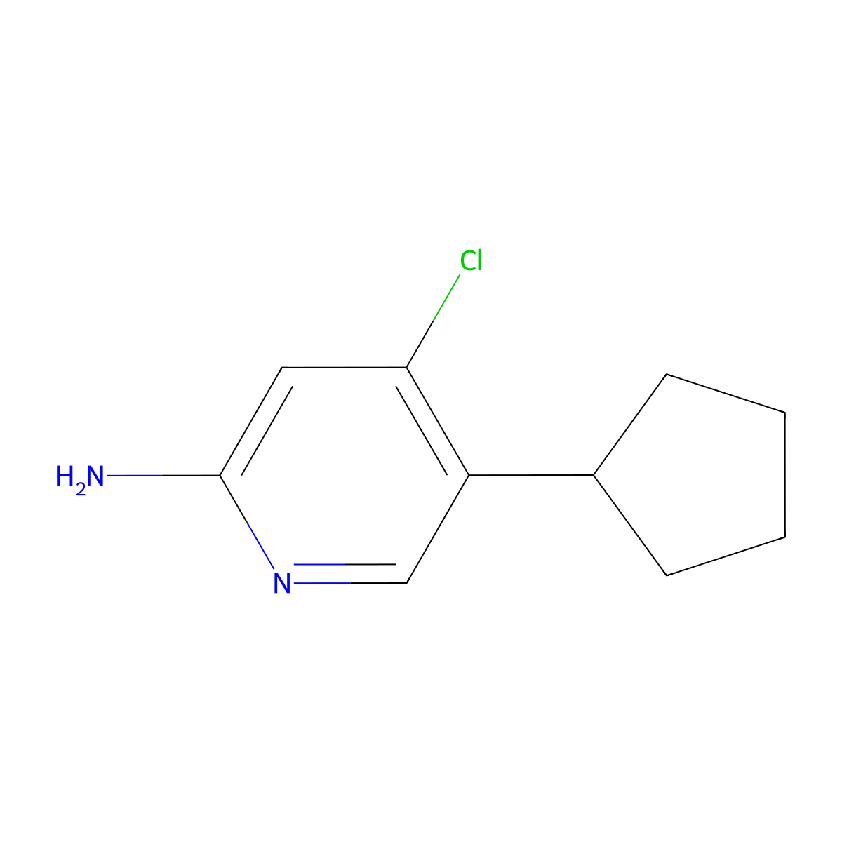 2-Amino-4-chloro-5-(cyclopentyl)pyridine molecular structure, CAS 1381935-98-3