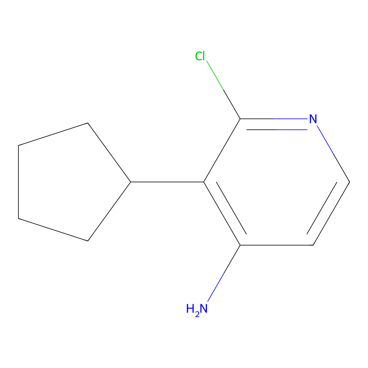 2-Chloro-4-amino-3-(cyclopentyl)pyridine molecular structure, CAS 1381936-00-0