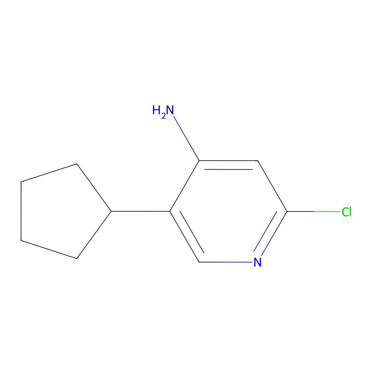 2-Chloro-4-amino-5-(cyclopentyl)pyridine molecular structure, CAS 1381936-01-1