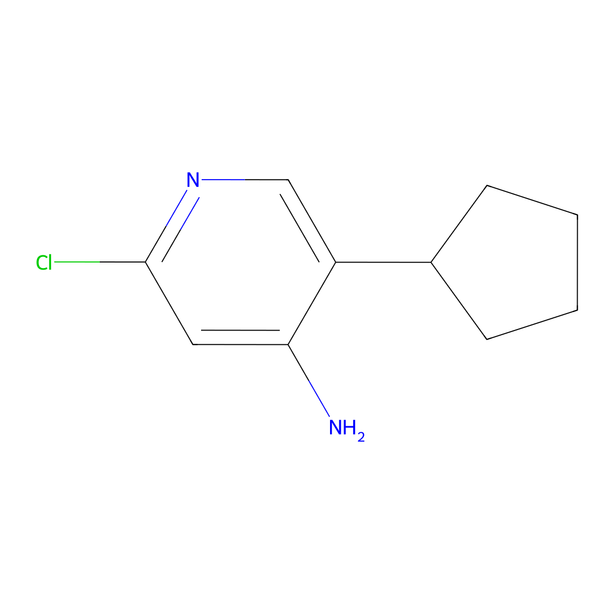 2-Chloro-4-amino-5-(cyclopentyl)pyridine molecular structure, CAS 1381936-01-1