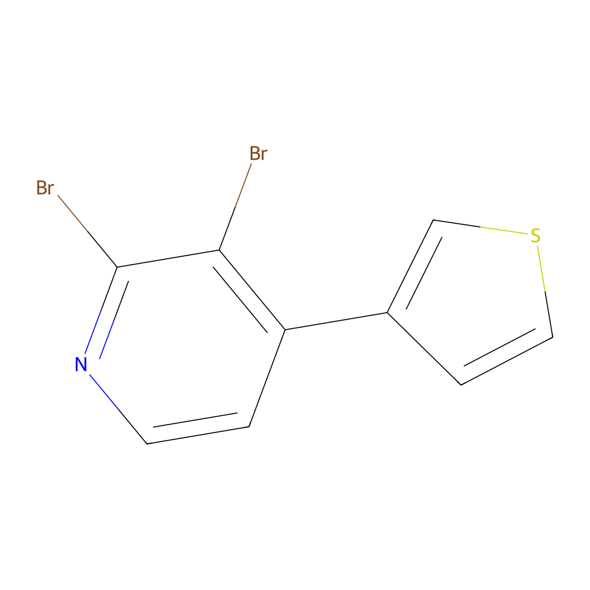 2,3-Dibromo-4-(3-thienyl)pyridine molecular structure, CAS 1381936-14-6