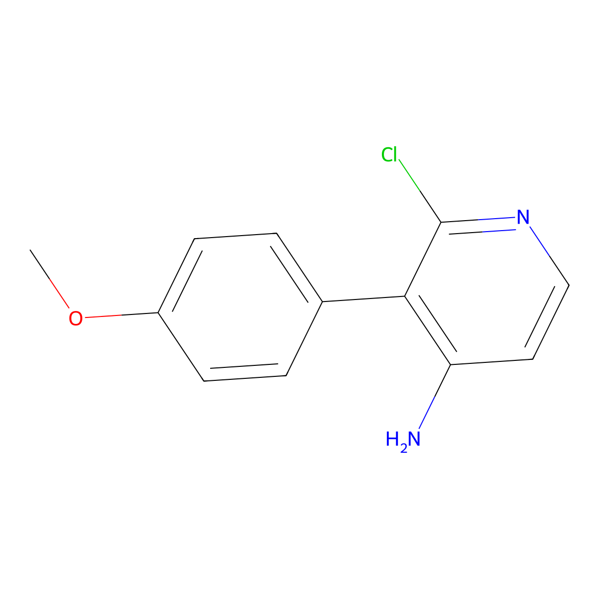 2-Chloro-4-amino-3-(4-methoxyphenyl)pyridine molecular structure, CAS 1381936-17-9