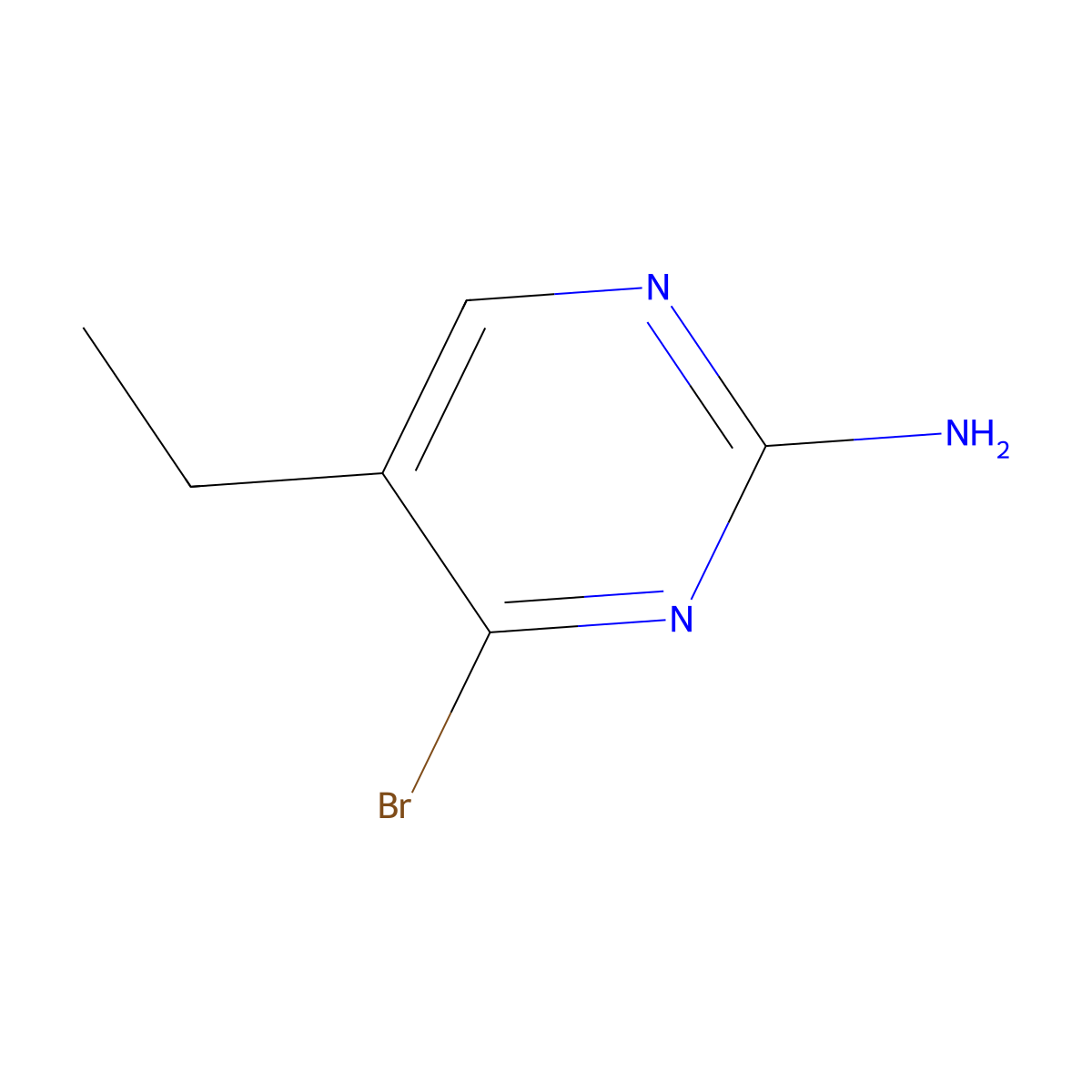 4-Bromo-2-amino-5-ethylpyrimidine molecular structure, CAS 1381936-34-0