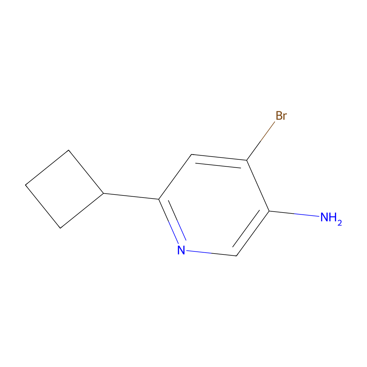 4-Bromo-3-amino-6-(cyclobutyl)pyridine molecular structure, CAS 1381936-43-1