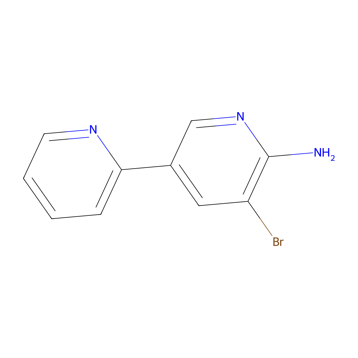 2-Amino-3-bromo-5-(2-pyridyl)pyridine molecular structure, CAS 1381936-54-4