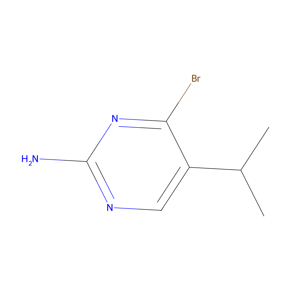 4-Bromo-2-amino-5-(iso-propyl)pyrimidine molecular structure, CAS 1381936-60-2
