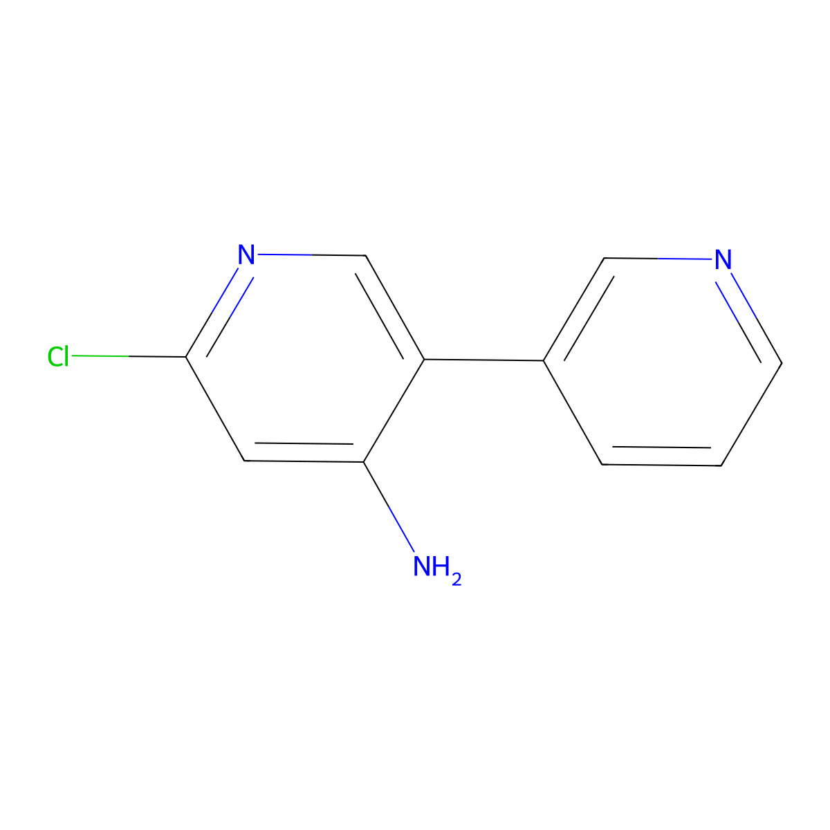 2-Chloro-4-amino-5-(3-pyridyl)pyridine molecular structure, CAS 1381936-63-5