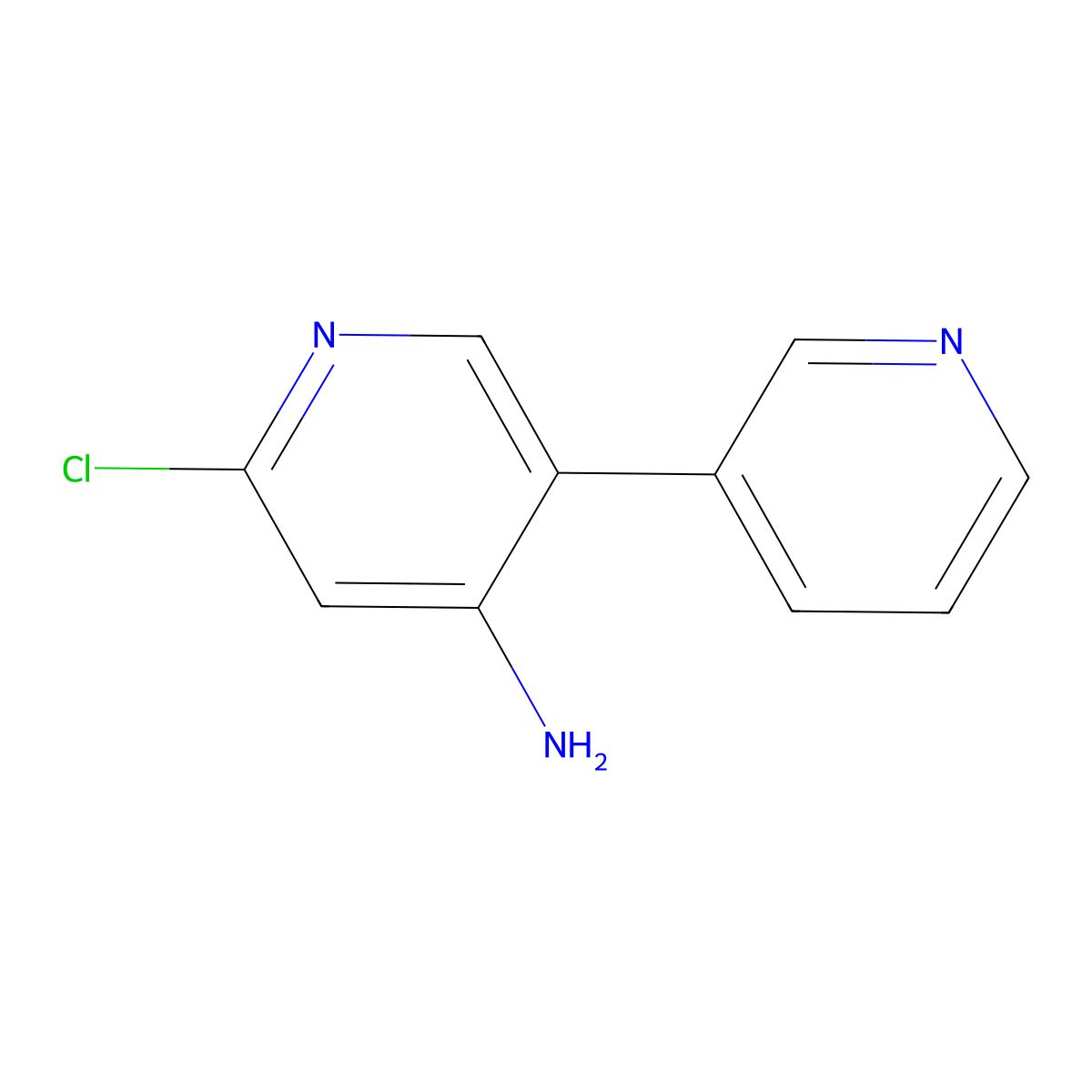 2-Chloro-4-amino-5-(3-pyridyl)pyridine molecular structure, CAS 1381936-63-5
