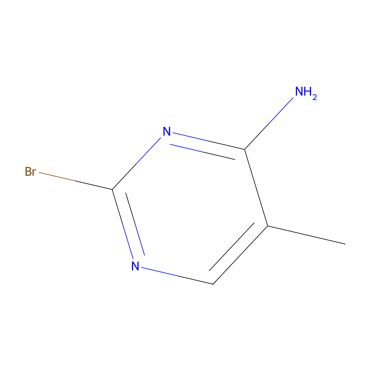 2-Bromo-5-methylpyrimidin-4-amine molecular structure, CAS 1381936-67-9