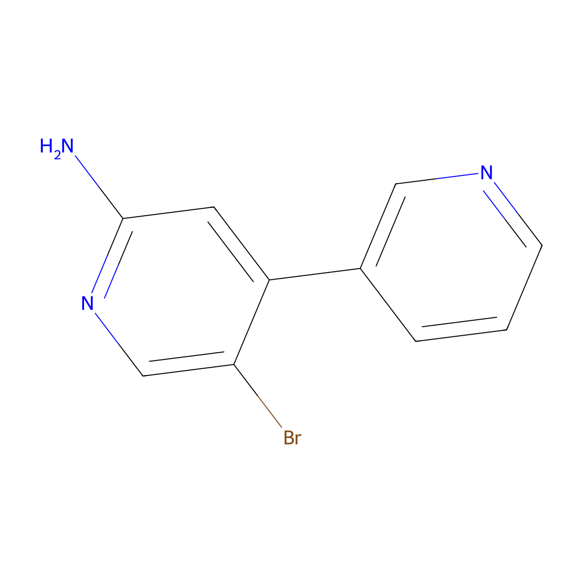 5-Bromo-2-amino-4-(3-pyridyl)pyridine molecular structure, CAS 1381936-68-0