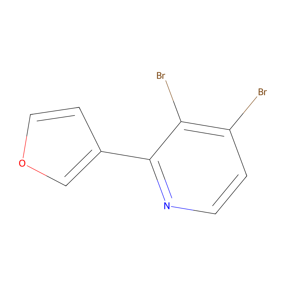 3,4-Dibromo-2-(3-furyl)pyridine molecular structure, CAS 1381936-71-5