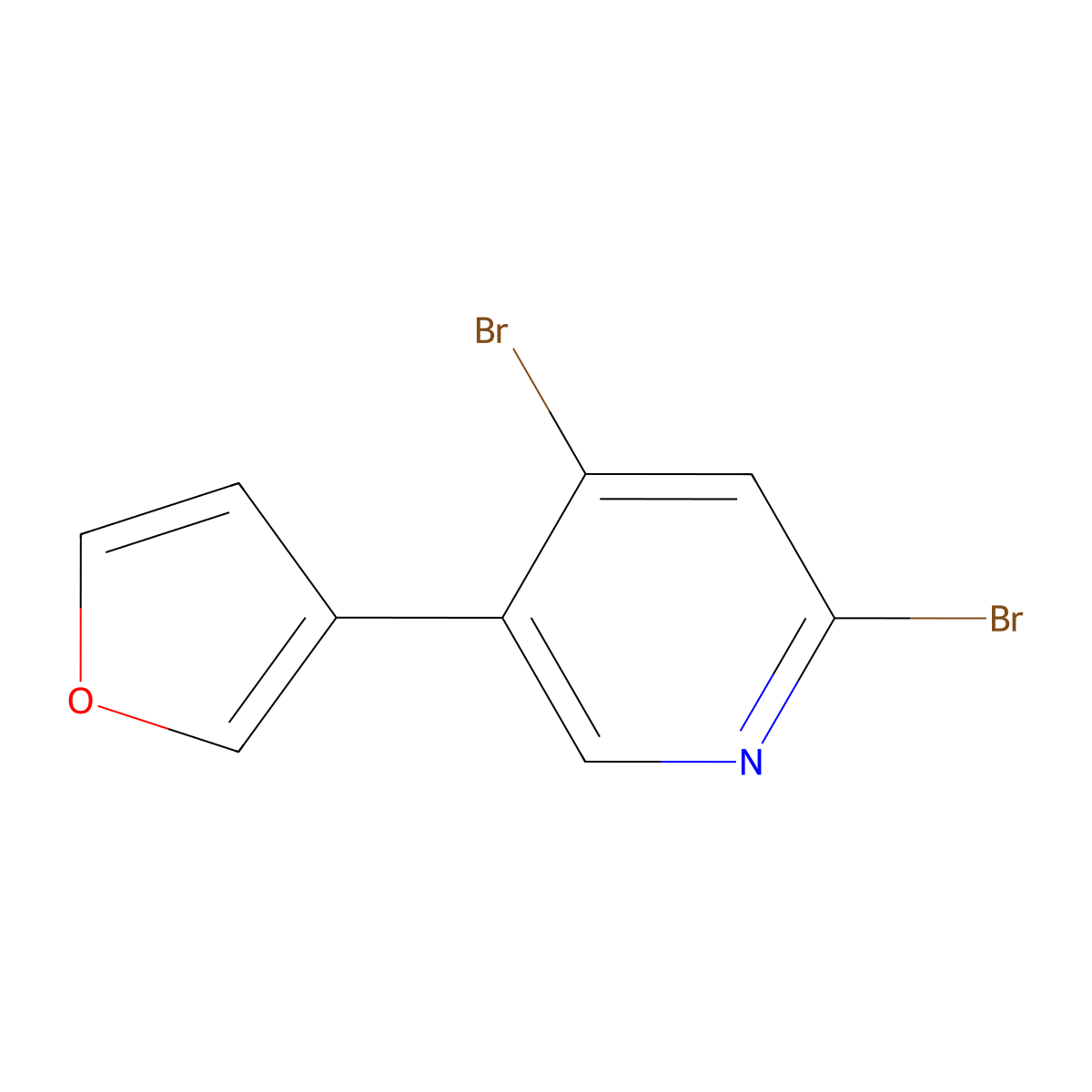 2,4-Dibromo-5-(3-furyl)pyridine molecular structure, CAS 1381936-73-7