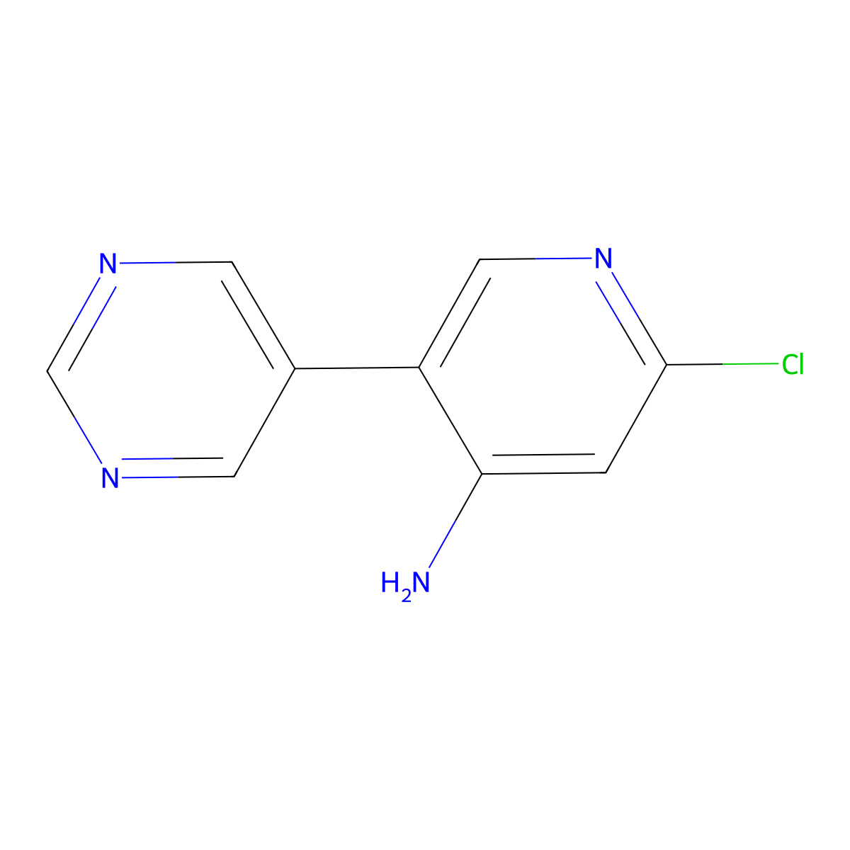 2-Chloro-4-amino-5-(5-pyrimidyl)pyridine molecular structure, CAS 1381936-74-8