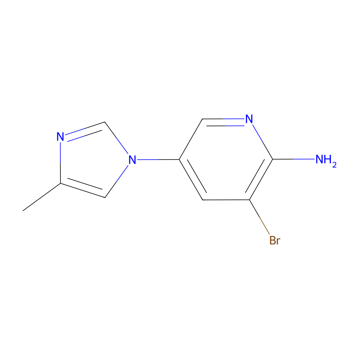 2-Amino-3-bromo-5-(4-methylimidazol-1-yl)pyridine molecular structure, CAS 1381936-75-9