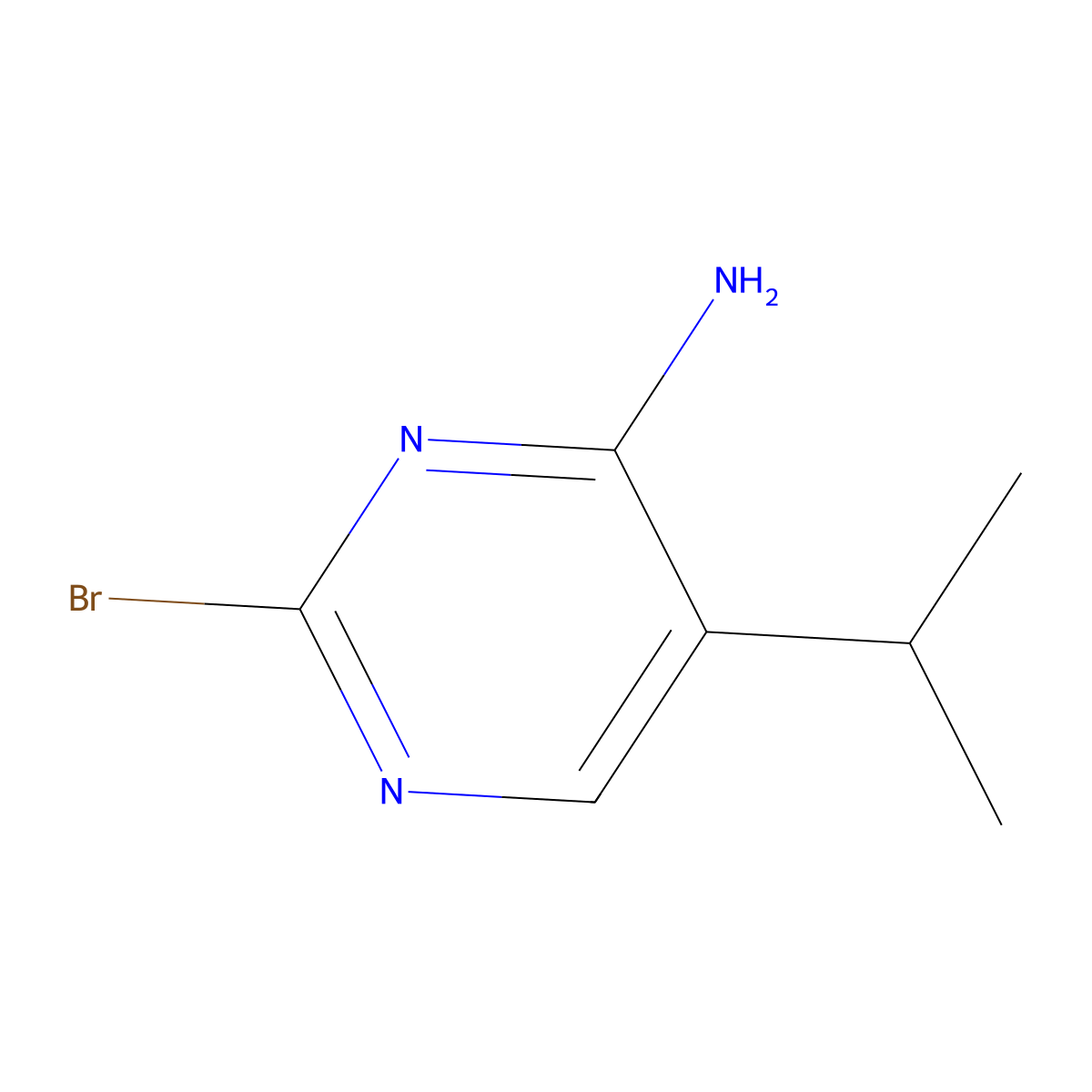 2-Bromo-4-amino-5-(iso-propyl)pyrimidine molecular structure, CAS 1381936-76-0