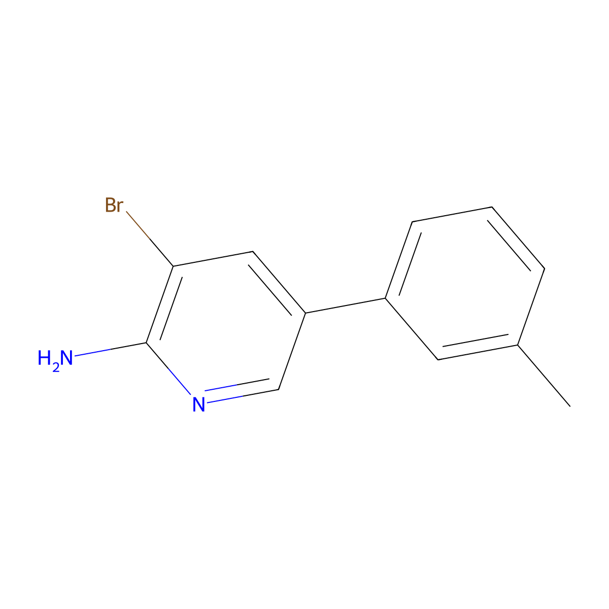 3-Bromo-5-(m-tolyl)pyridin-2-amine molecular structure, CAS 1381936-77-1