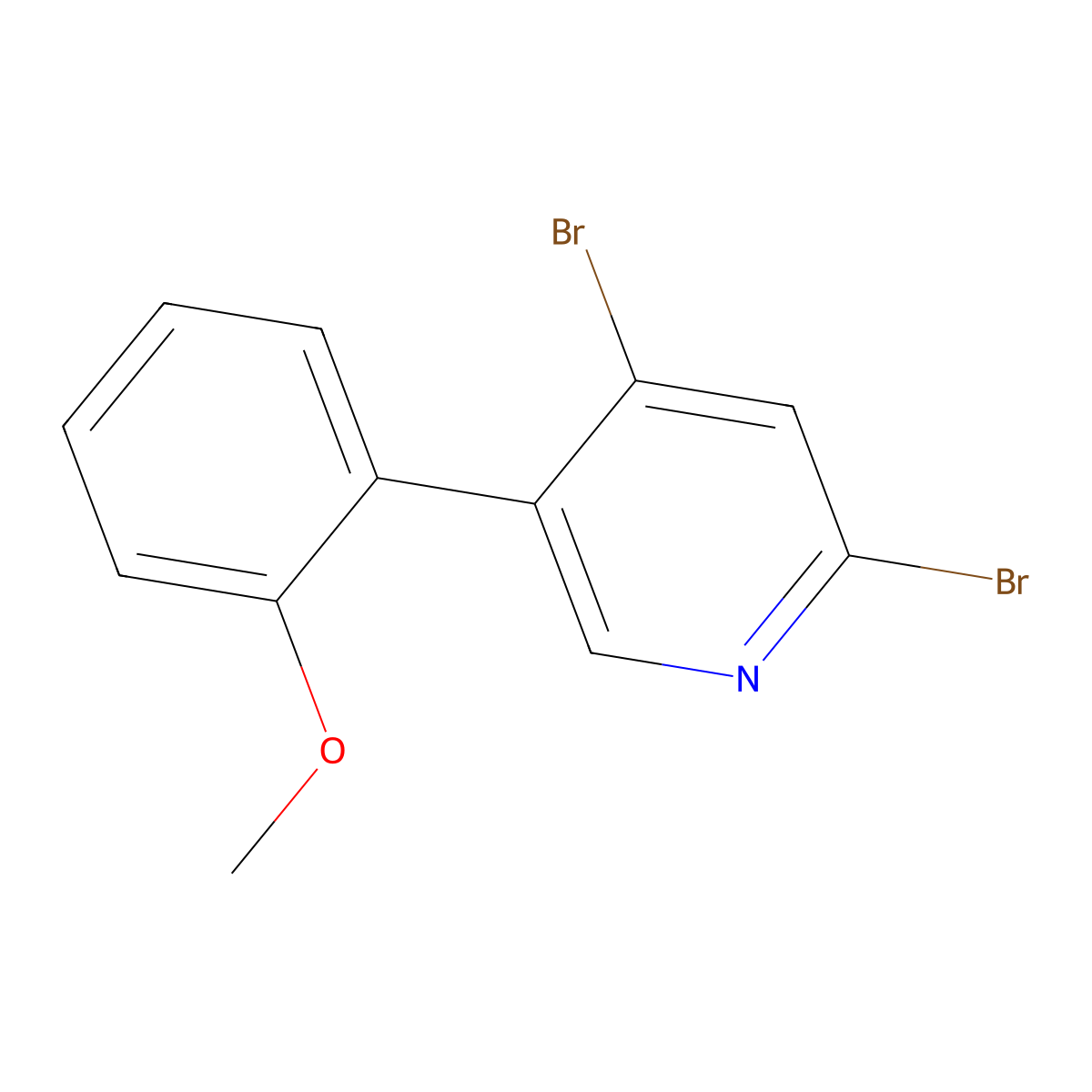 2,4-Dibromo-5-(2-methoxyphenyl)pyridine molecular structure, CAS 1381936-78-2