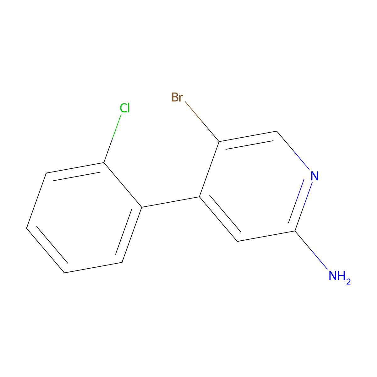 2-Amino-5-bromo-4-(2-chlorophenyl)pyridine molecular structure, CAS 1381936-79-3