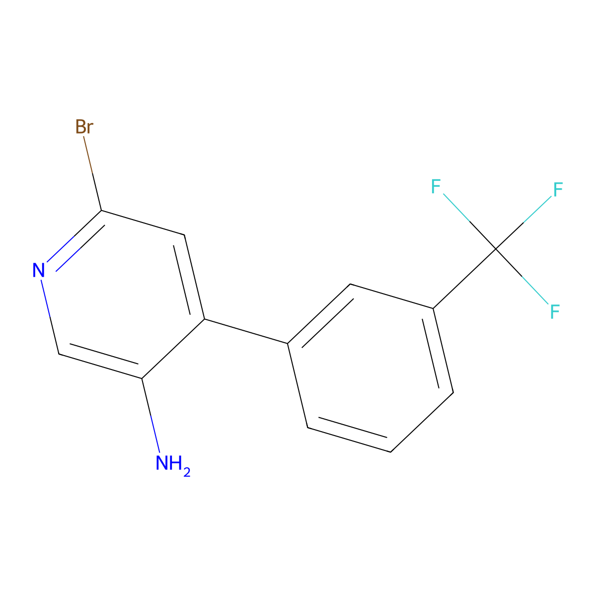 2-Bromo-5-amino-4-(3-trifluoromethylphenyl)pyridine molecular structure, CAS 1381936-81-7
