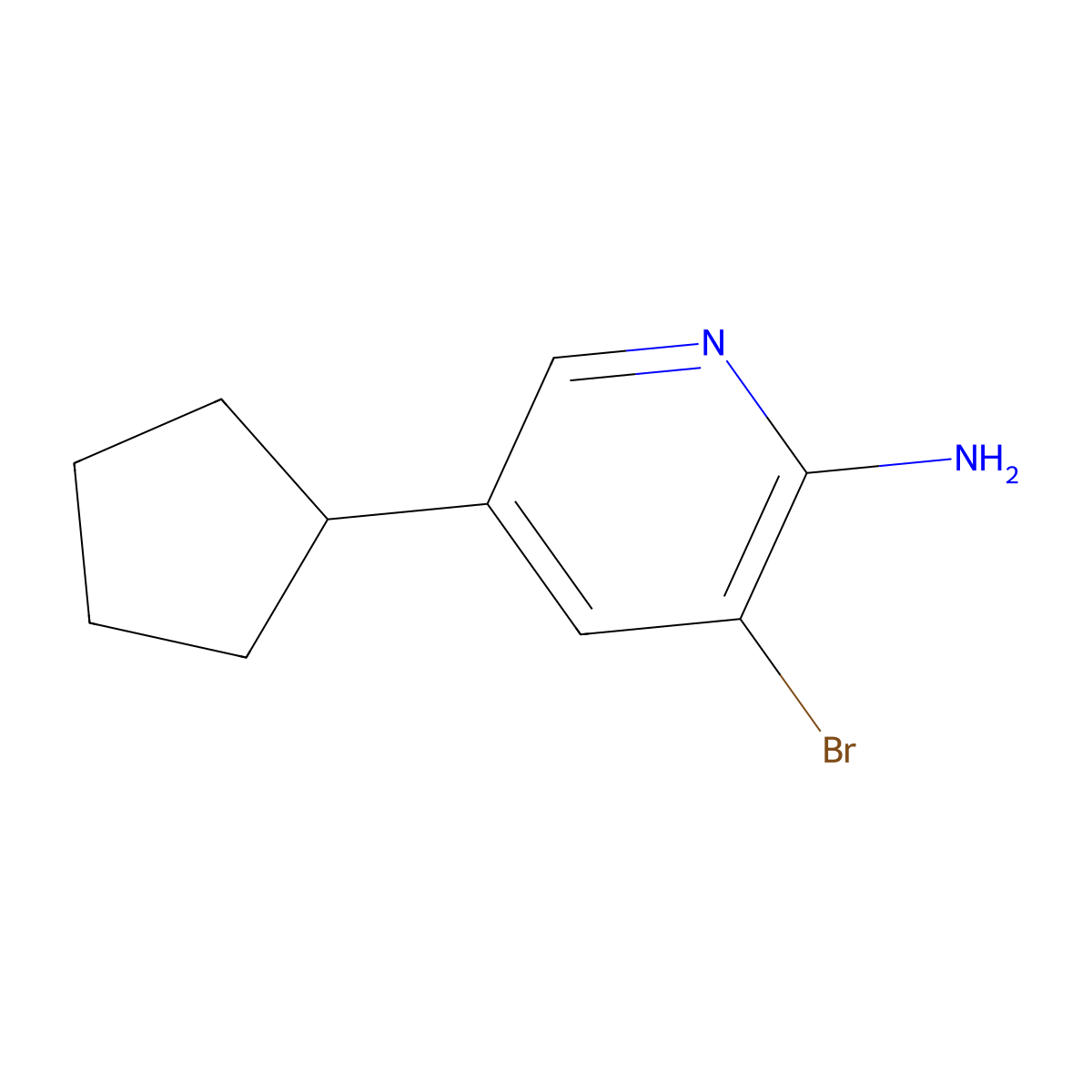 2-Amino-3-bromo-5-(cyclopentyl)pyridine molecular structure, CAS 1381936-83-9
