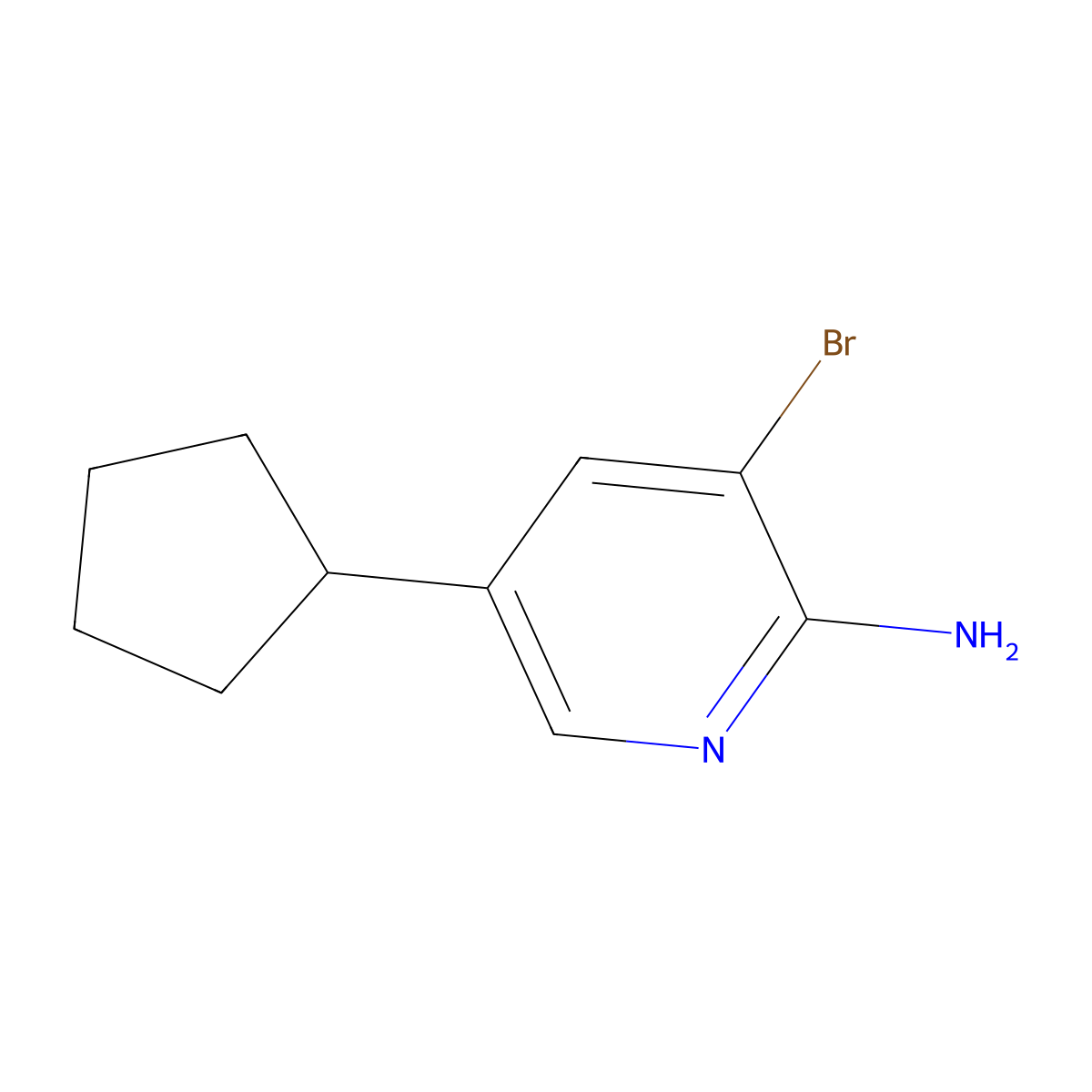 2-Amino-3-bromo-5-(cyclopentyl)pyridine molecular structure, CAS 1381936-83-9
